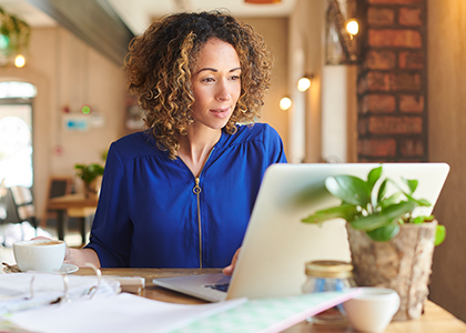 Woman working from home